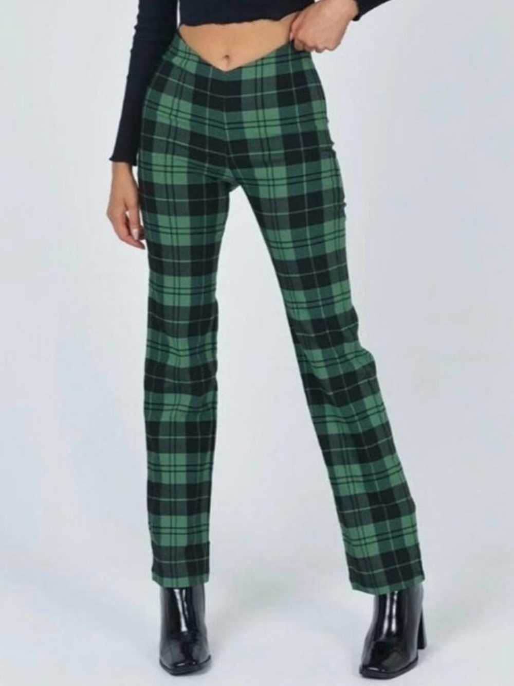 Princess Polly Zara green check pants